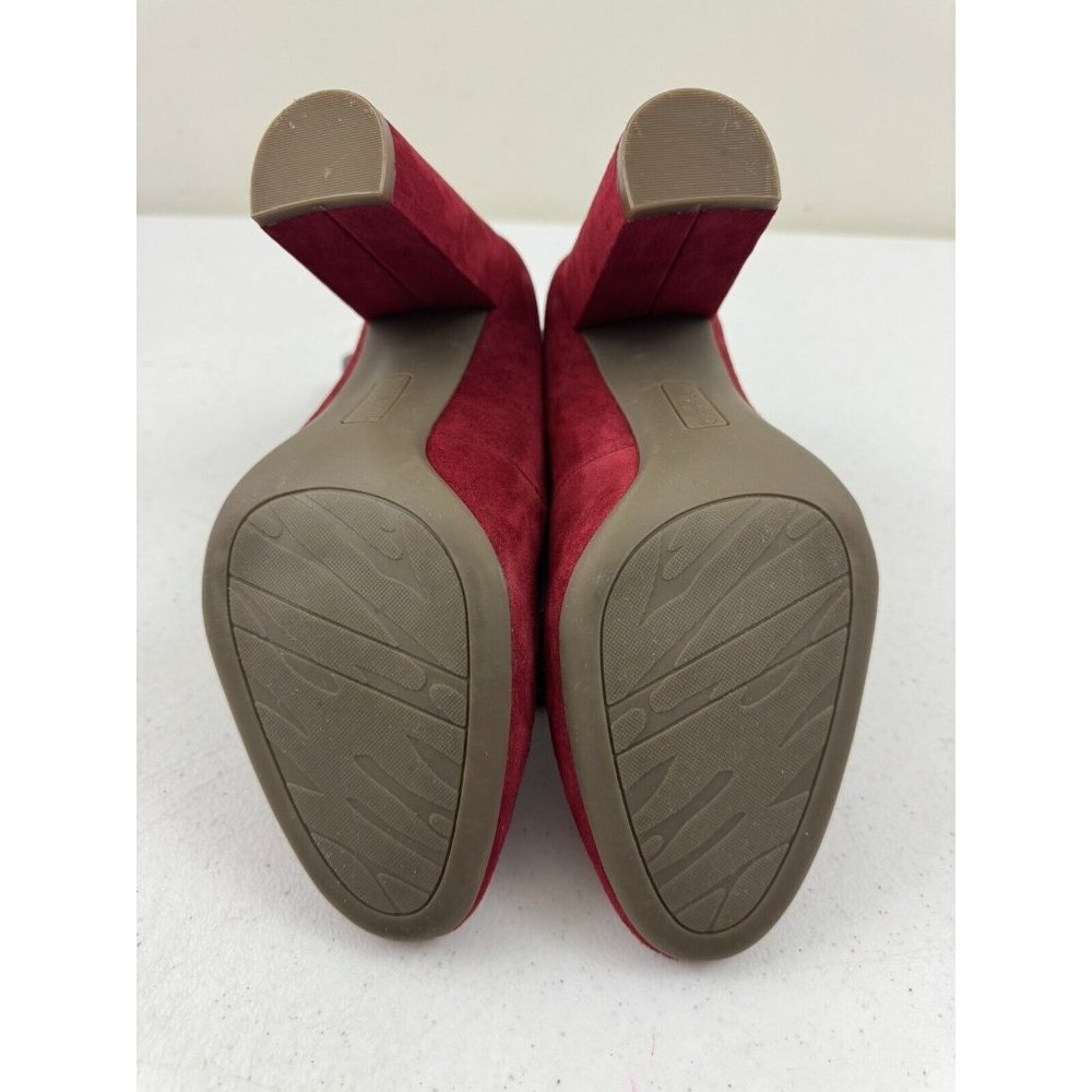 Anne Klein Lonnie Heels Women's Size 10 Red Leather - Picture 7 of 7